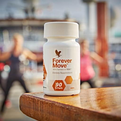 Forever Move on table, people exercising behind